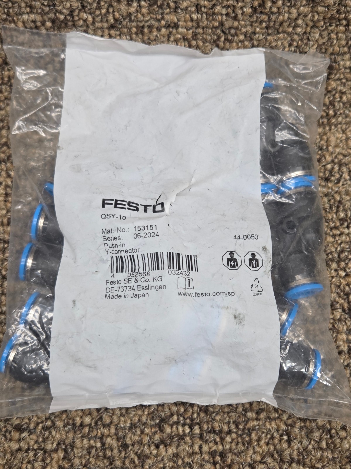1Bag/10pcs New Festo QSY-10 153151 Fittings
