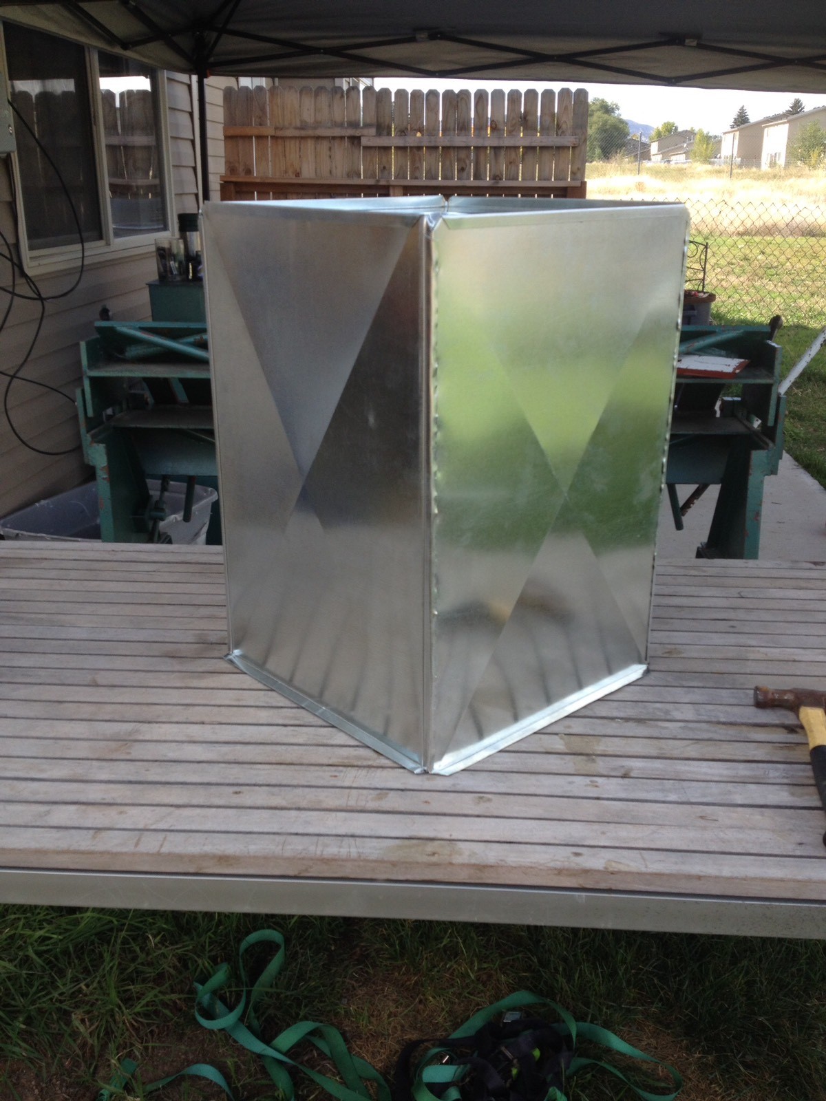 SUPPLY AIR DUCT PLENUM 24 X 24 X 35 1/2 LONG GALVANIZED STEEL 26 GAUGE