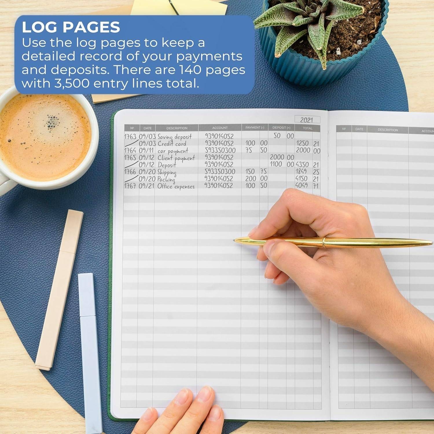 Clever Fox Accounting Ledger Book Dark Green Accounting Book