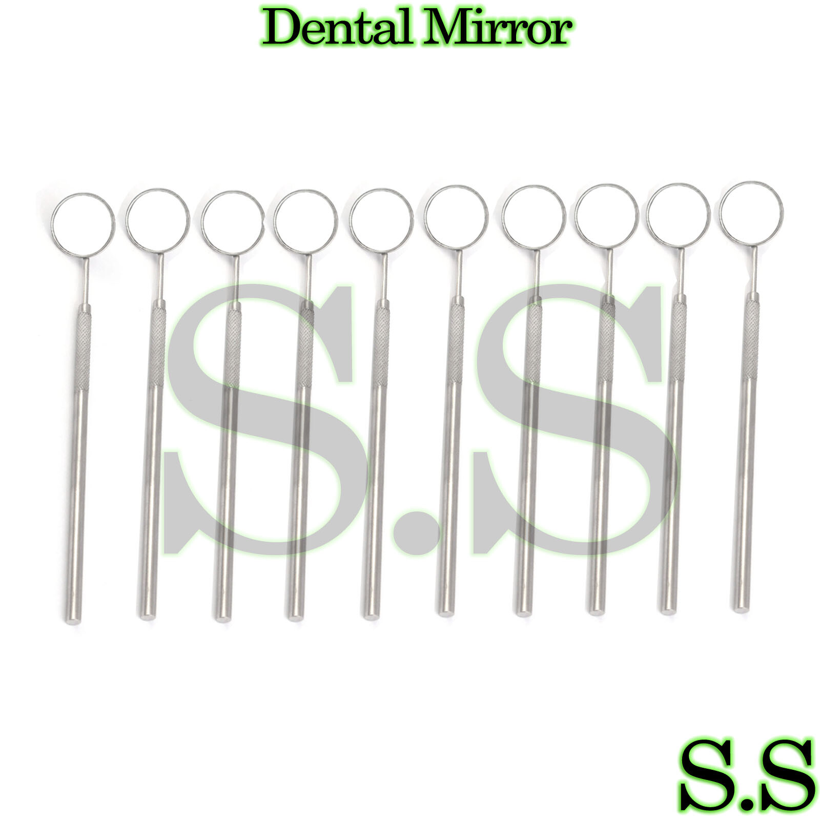 12 Pcs Dental Mouth Mirror #5 w/Handle Dental Instruments Stainless German Grade