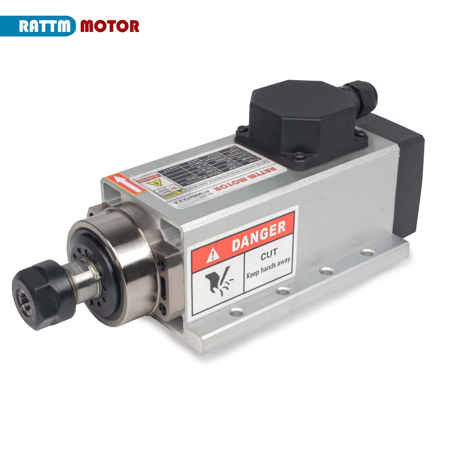 US SHIP】2.2KW 220V Square Spindle Motor Air Cooled ER20 24000RPM 6A 400HZ