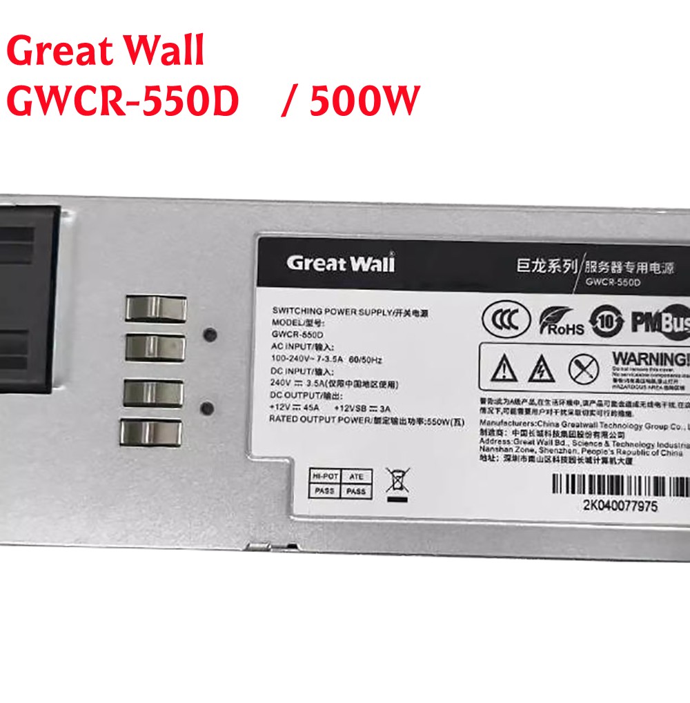 For Great Wall 2U server redundant power supply 500W 800W 1200W 1600W 1300W