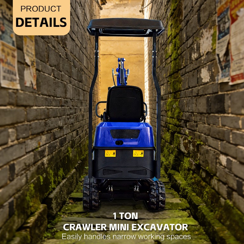 1 Ton Mini Excavator 13.5HP EPA Engine Track Digger FREE SHIPPING USA STOCK