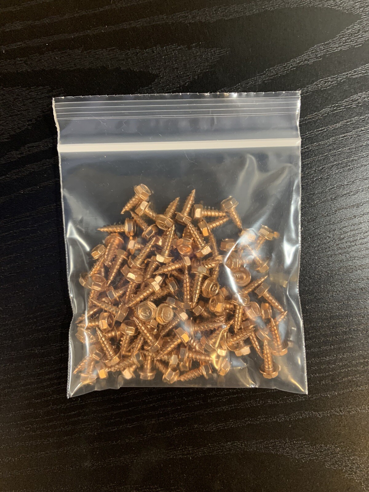 (100) 8 x 1/2” Copper Self Piercing Hex Washer Head Screw / Gutter Supply