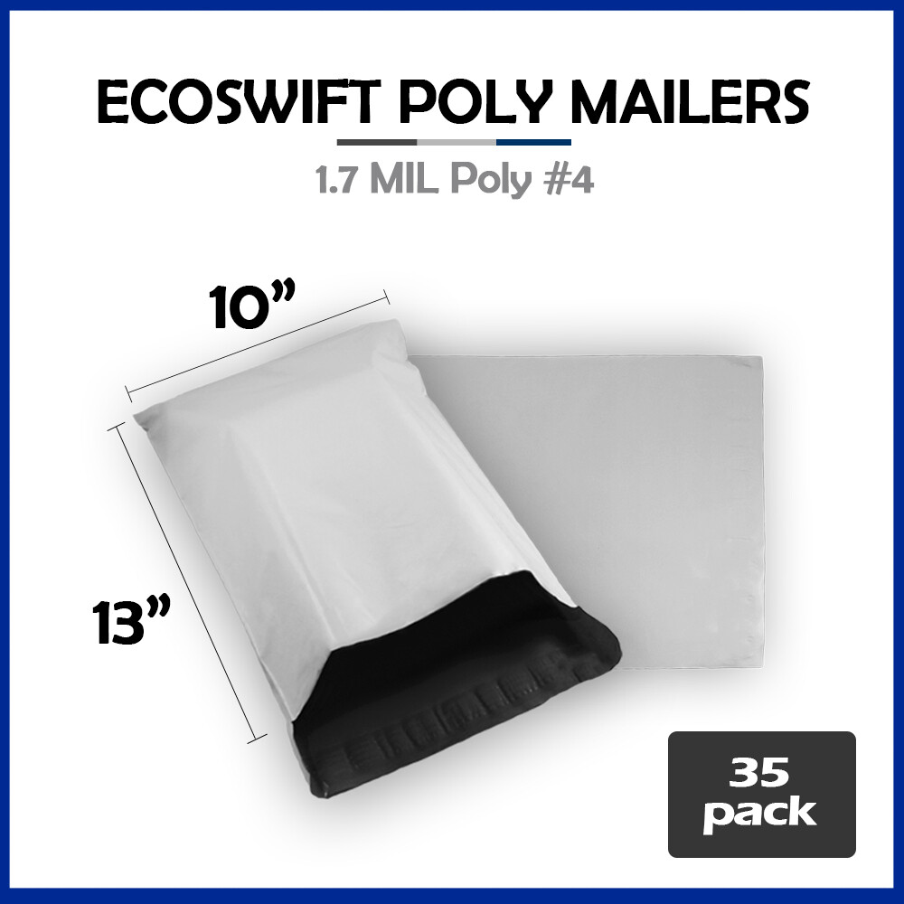 35 10×13 EcoSwift Poly Mailers Plastic Envelopes Shipping Mailing Bags 1.7MIL