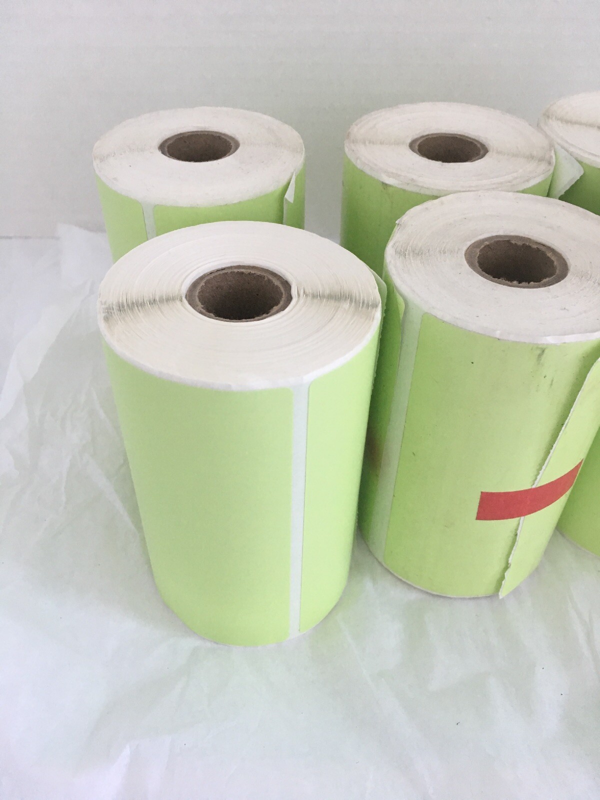 Lot Of 6 Labels Rolls New Color Green