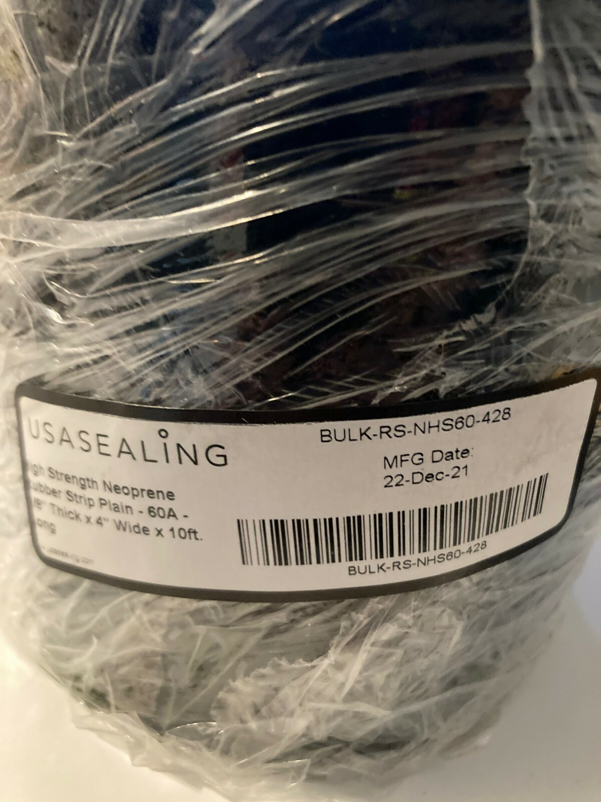 USA SEALING High Strength Neoprene Rubber Strip – 60A – 1/8″ T x 4″ W x 10ft. L