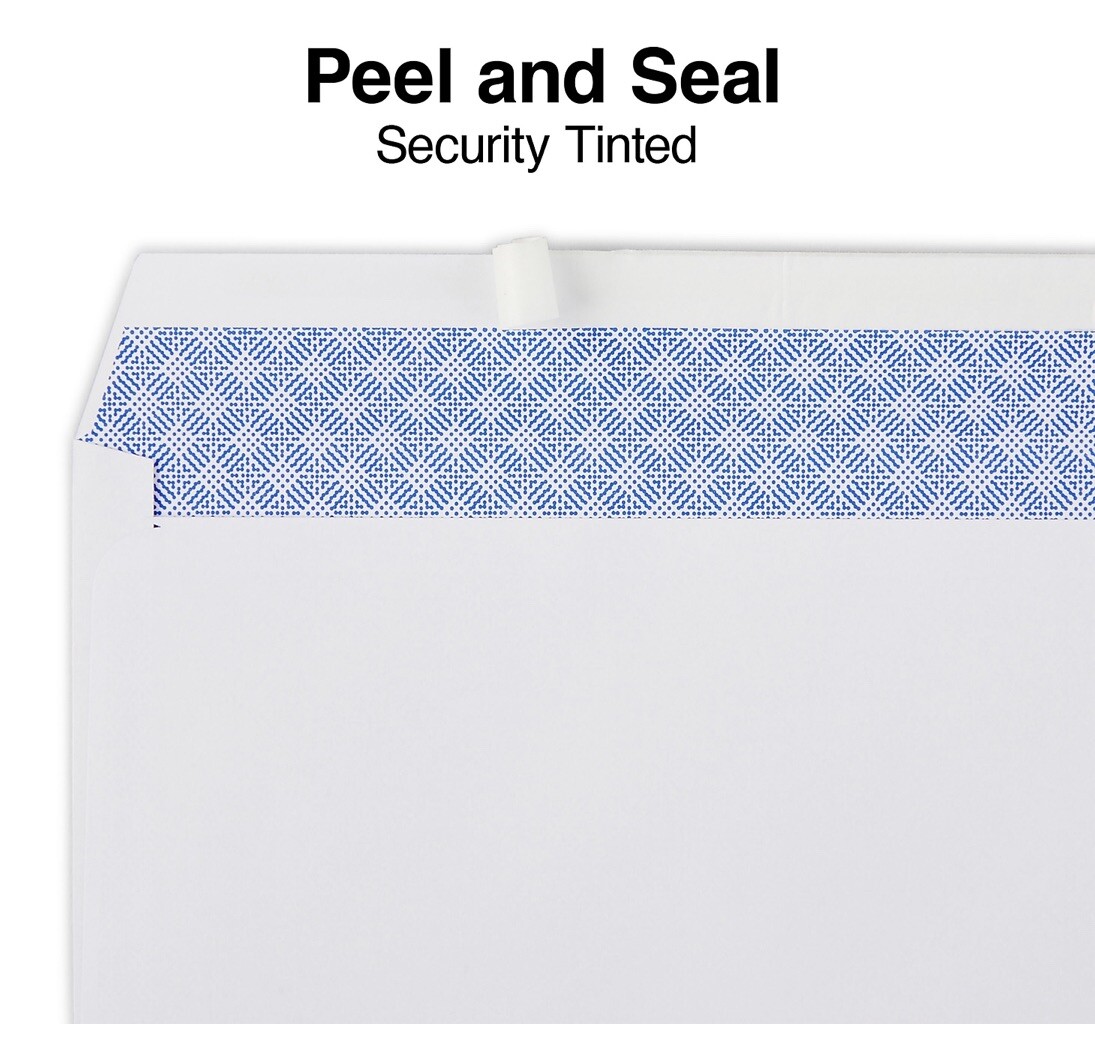 No #6 3/4 Peel & Self-Seal White Letter Mailing Security Envelopes 3-5/8 x 6-1/2