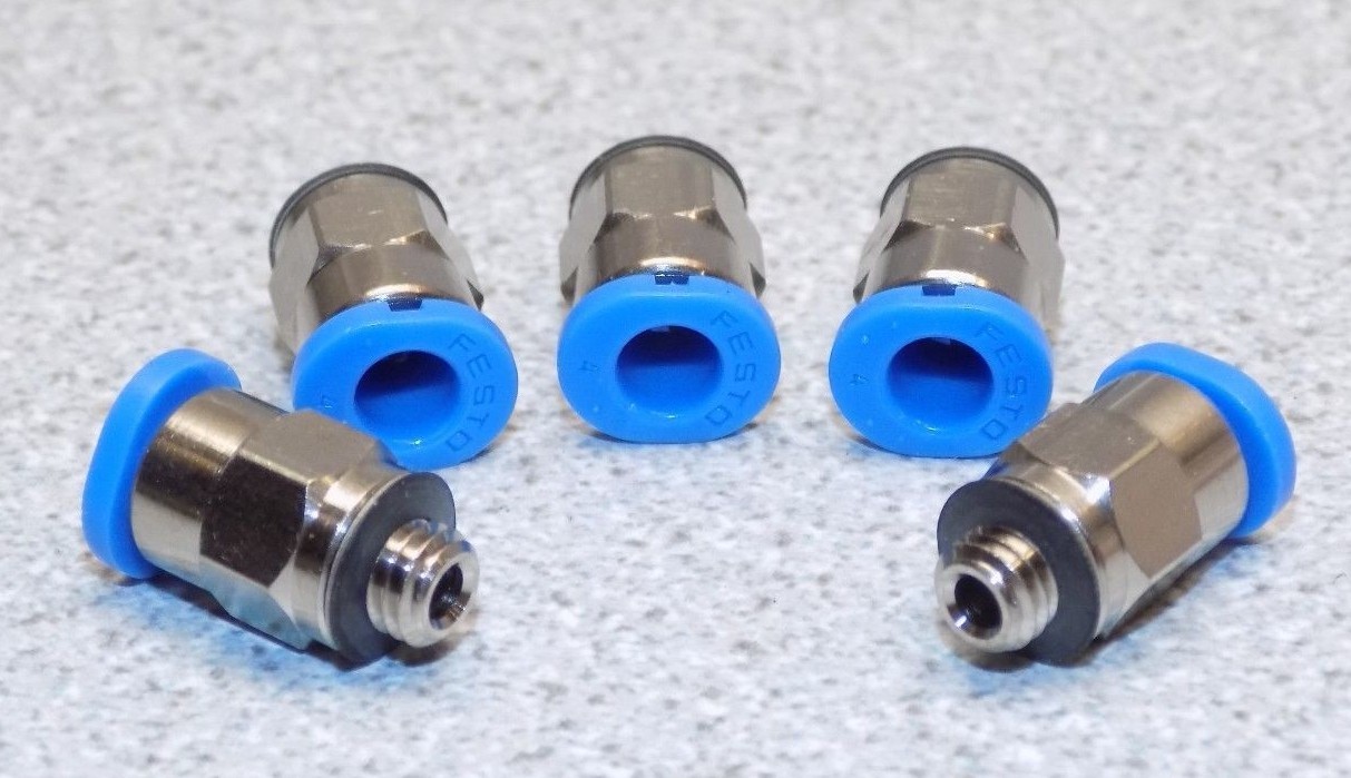 QTY 5 New Festo Pneumatic Fittings Connector QSM-M5-4 153304