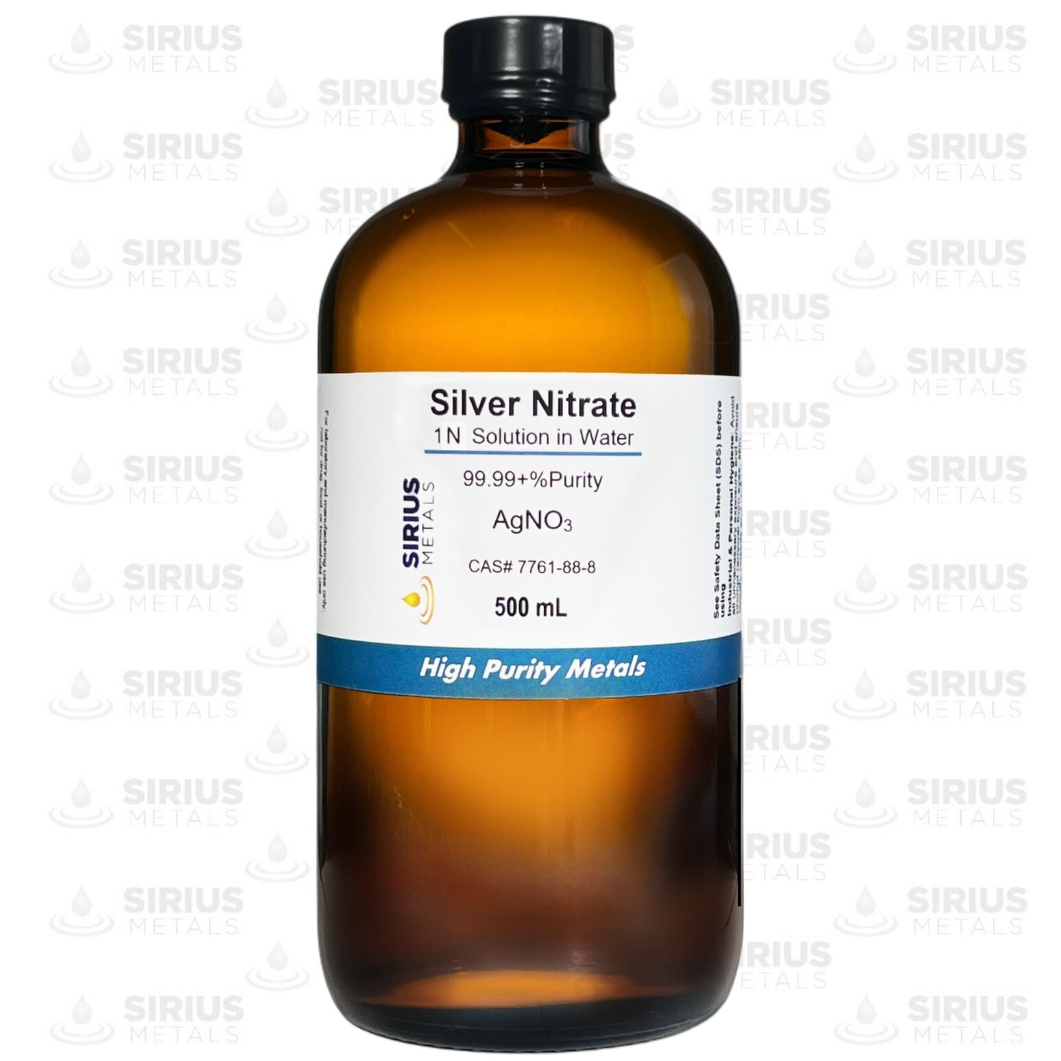 Silver Nitrate Solution (CAS# 7761-88-8) – 1 Normal as AgNO3 in water – 500 mL