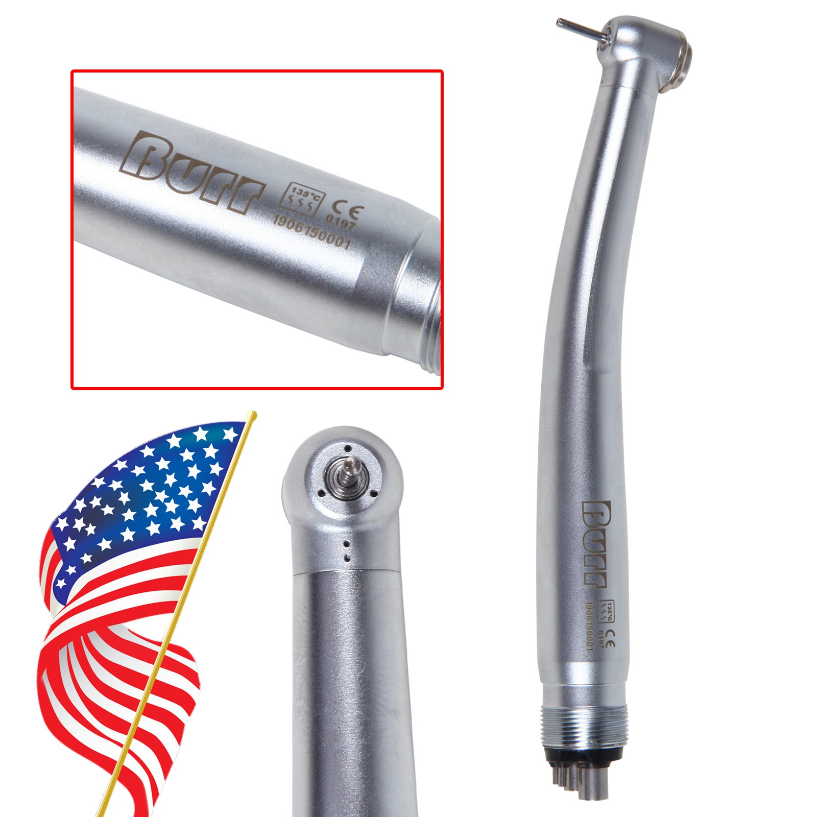 10X High Speed Handpiece 4 Holes Turbine 3-Spray U3BM Turbina Dental