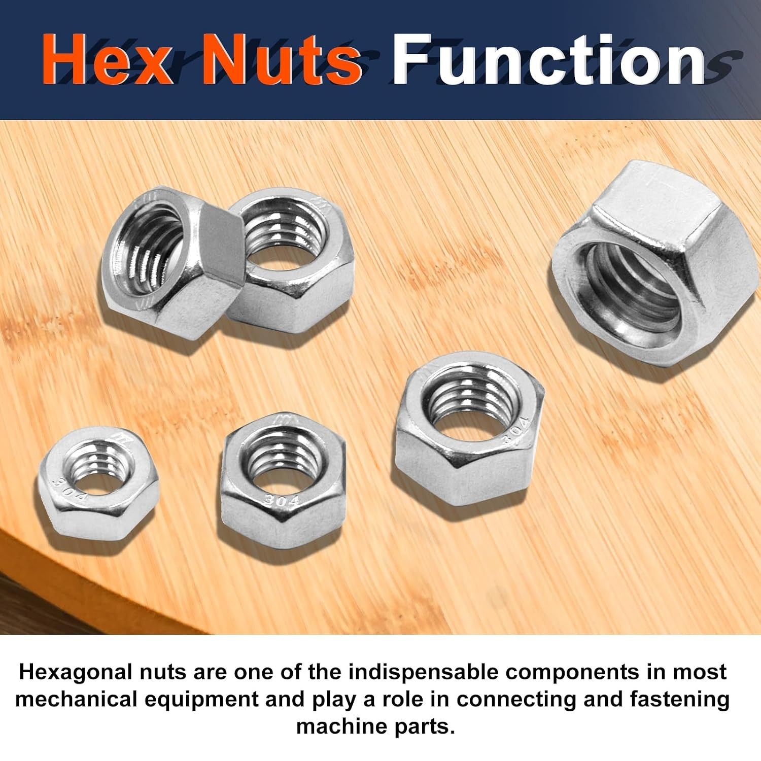 Comprehensive Hex Nut Collection, 510 Pcs in SAE and Metric for All Applications
