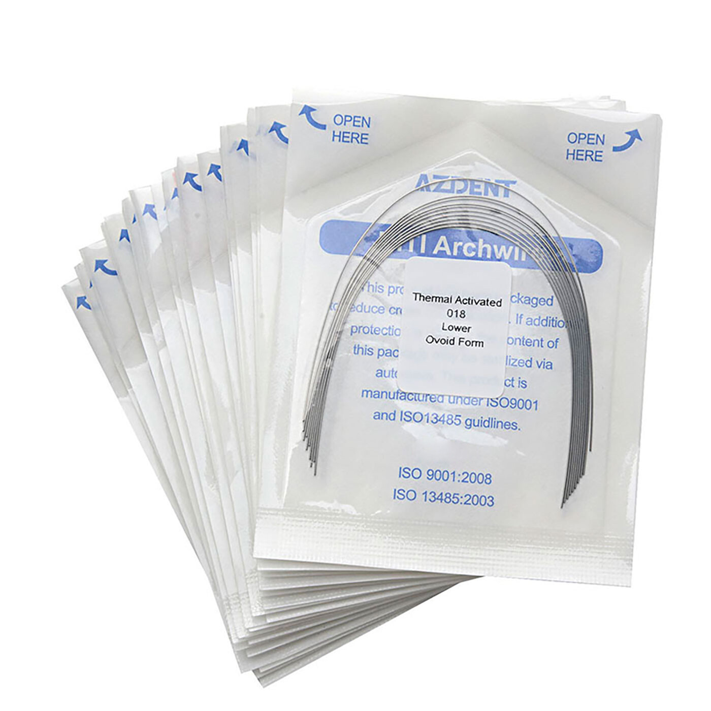 10Pc AZDENT Dental Orthodontic Arch Wire Niti Thermal Activated Ovoid Natural
