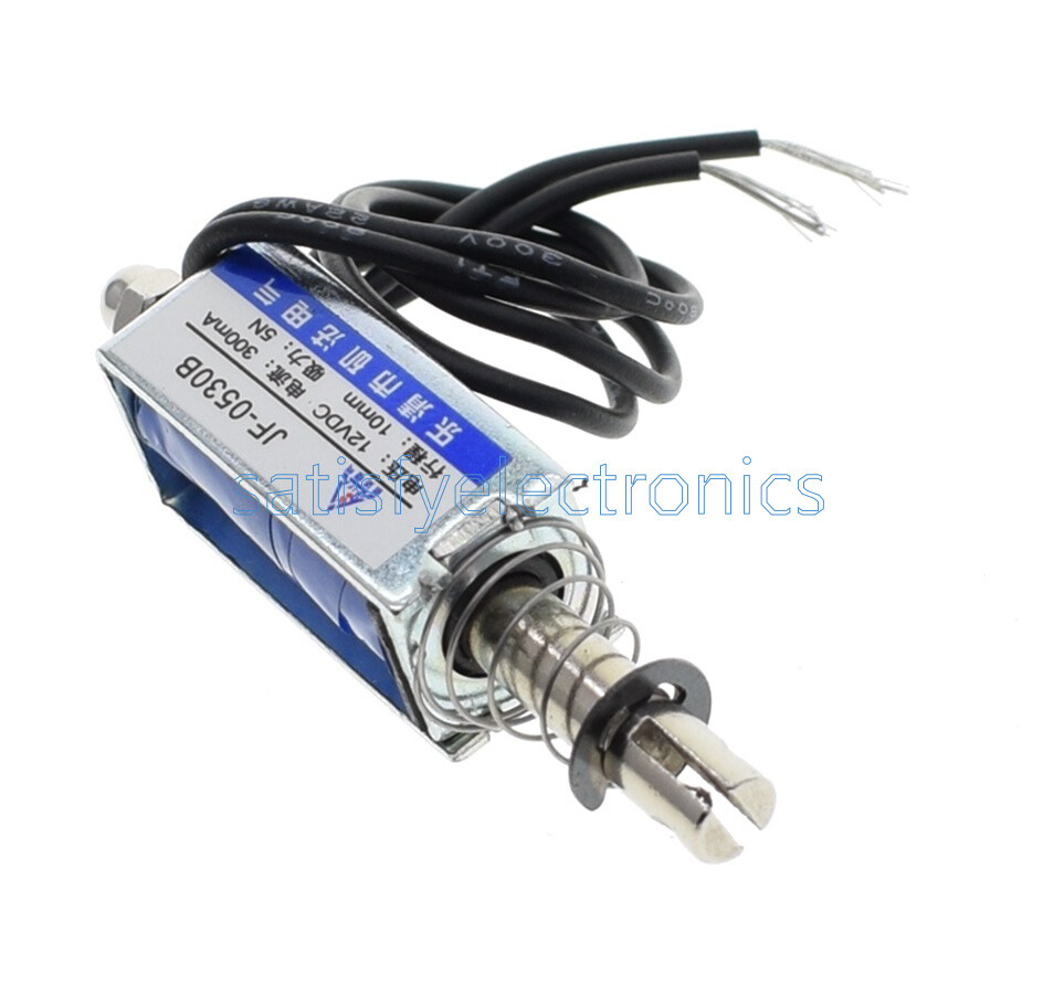 JF-0530B DC12V 300mA 5N/10mm Pull-Push-Electromagnet Solenoid Electromagnet