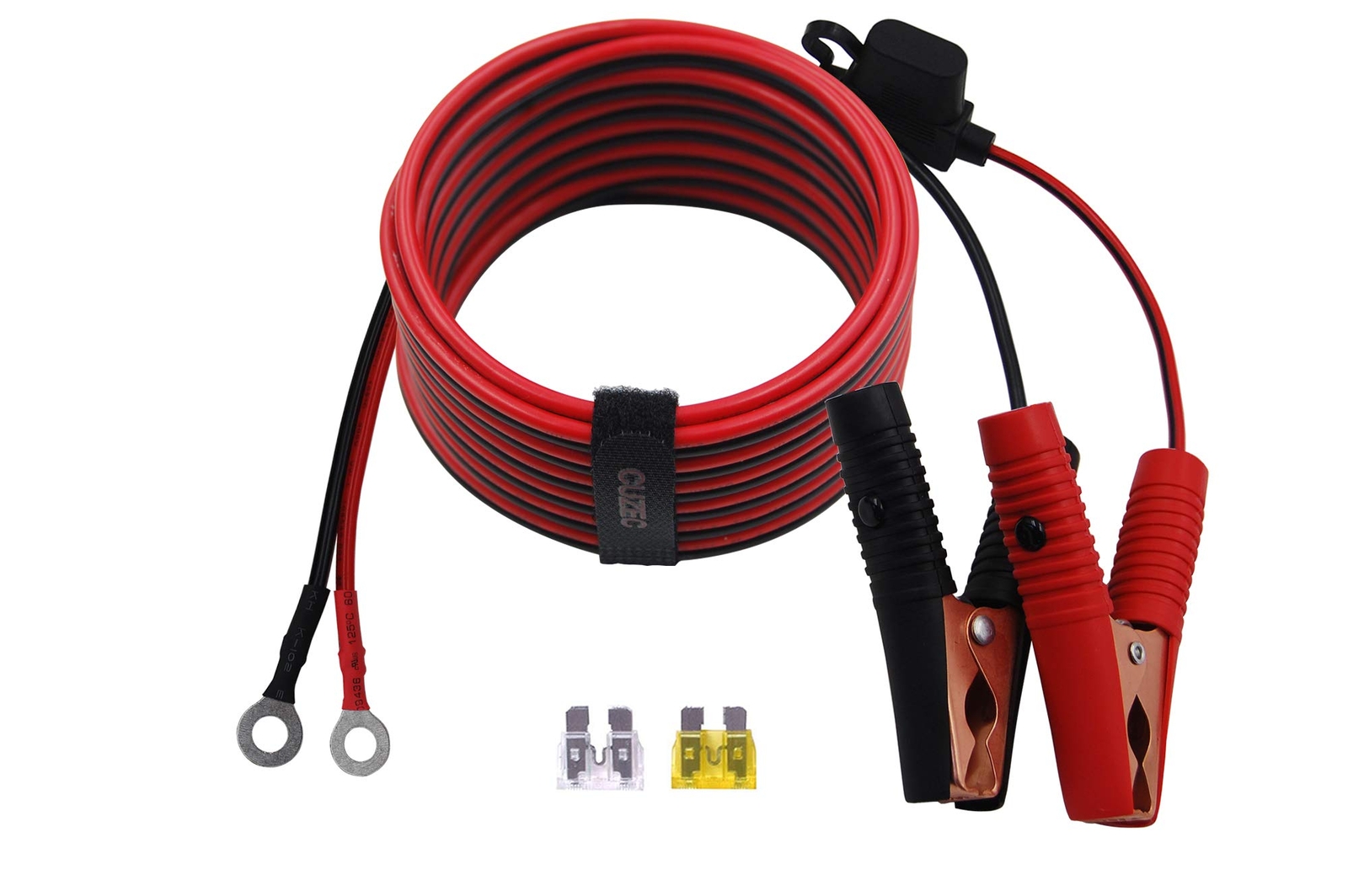 14FT/4.27m 14 AWG Extension Cord Eyelet Terminal with Battery Clamp 12V/ 24V …