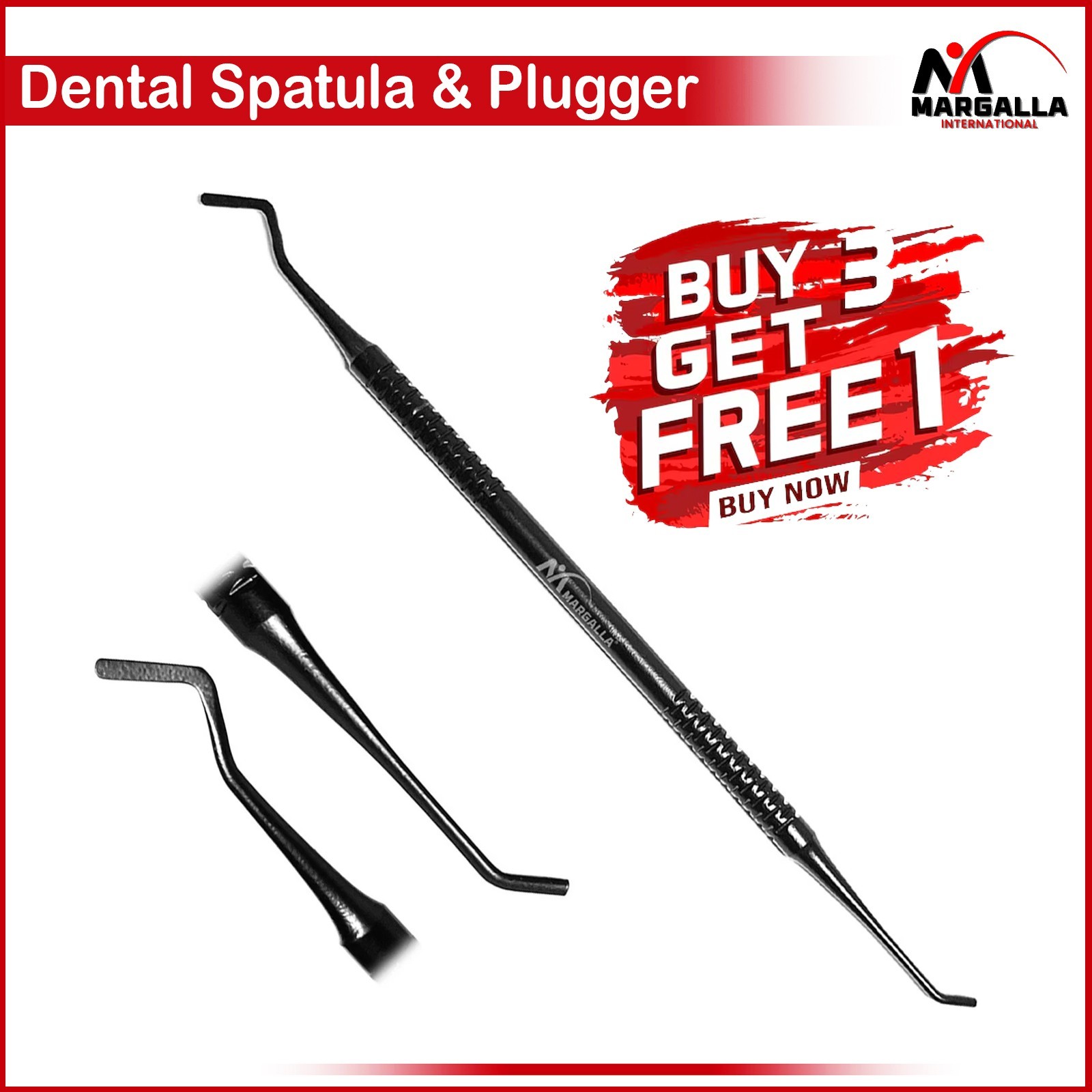 Dental Spatula & Plugger Composite Filling Instruments Mate Black Coated