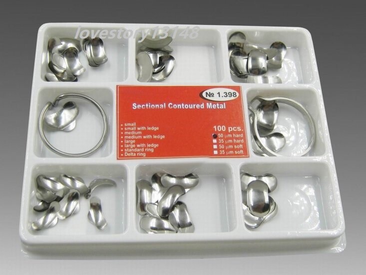Dental Contoured Matrices Matrix Full Matrix Kit 35μm Hard No.1.398 + 2 Rings