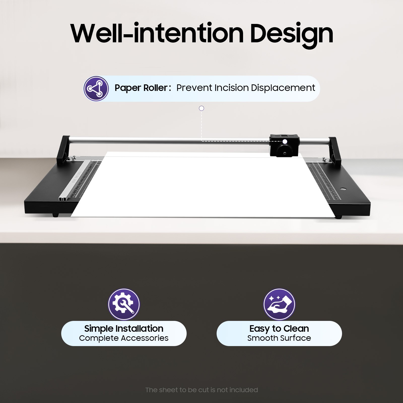 24 Inch/61cm Manual Precision Rotary Paper Trimmer Sharp Photo Paper Cutter