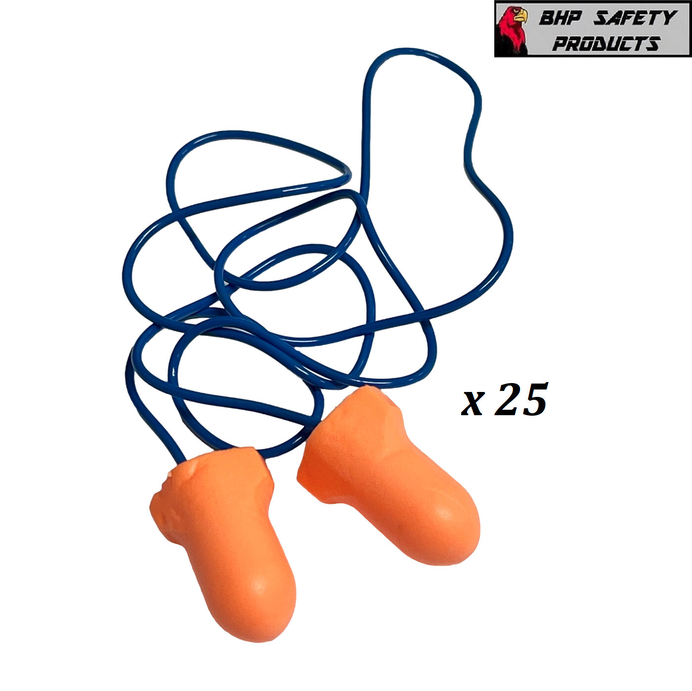 Disposable Poly Foam Ear Plugs NRR 32 Decibels Corded Earplug (Pack of 25 Pairs)