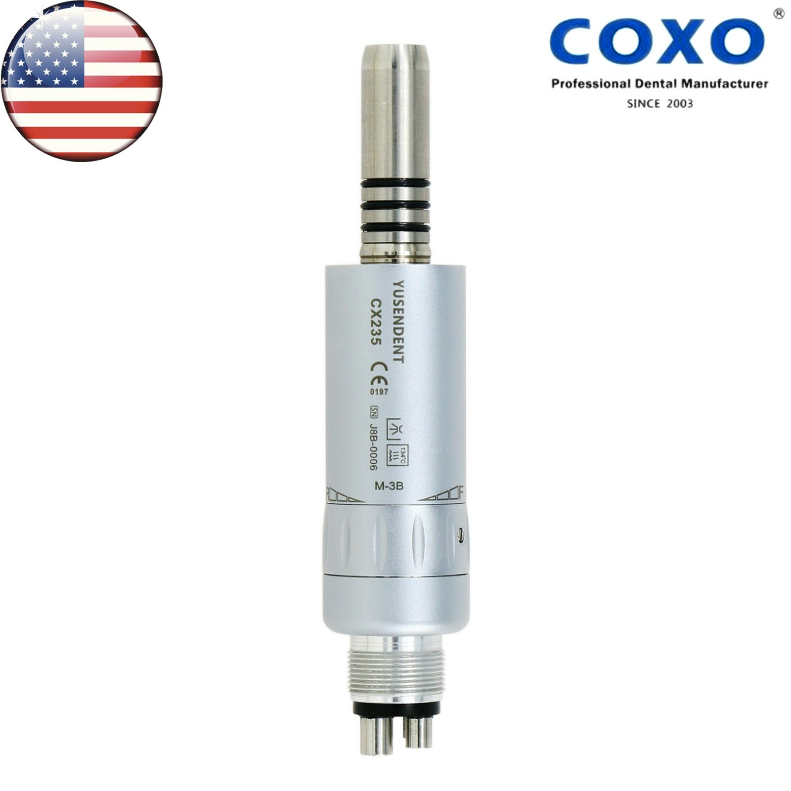 US COXO Dental Low Speed Handpiece Contra Angle Inner Water Air Motor 2/4 Holes