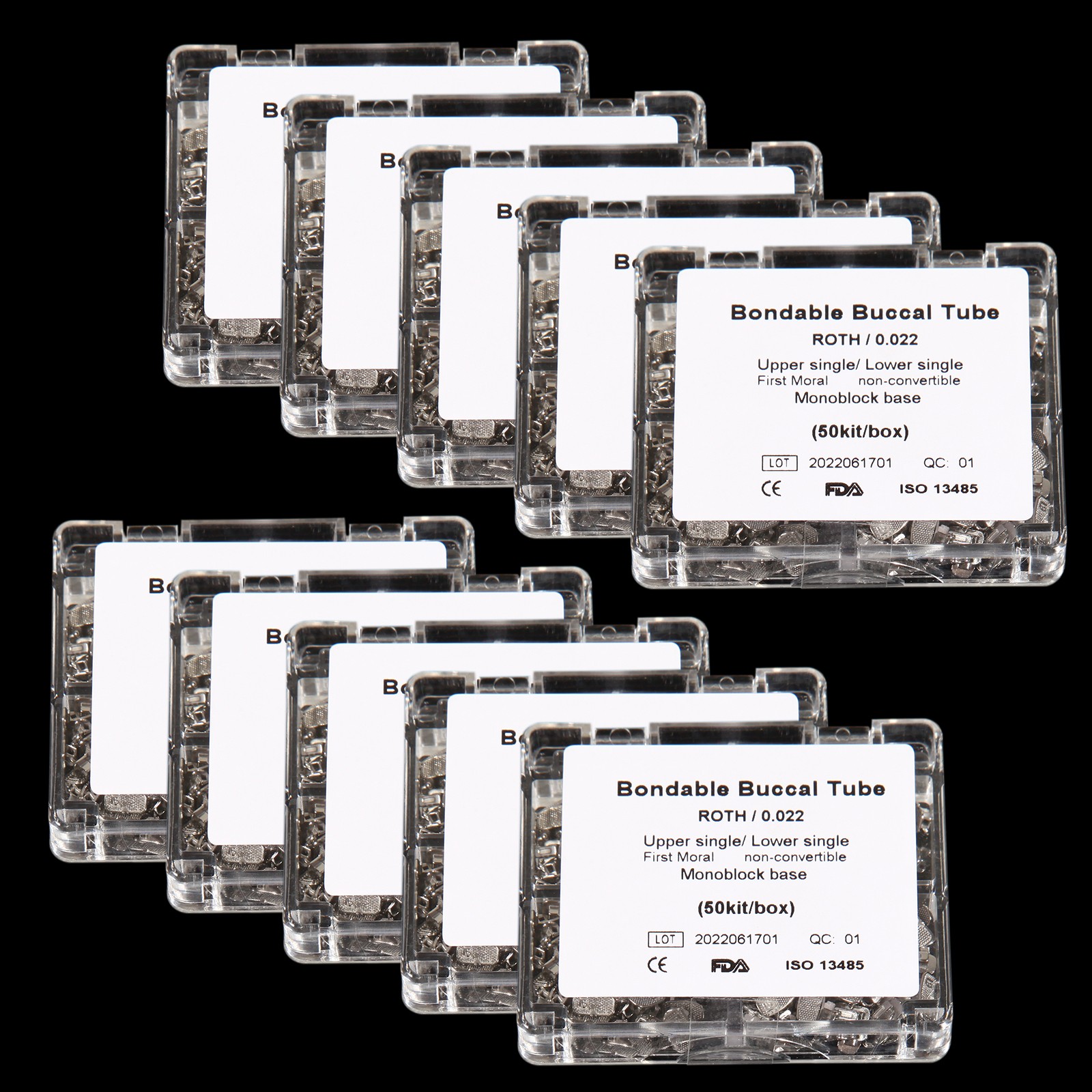 200pcs Dental Orthodontic Buccal Tubes Monoblock Roth 022 1st Molar Bondable OR