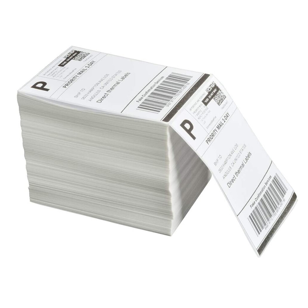 1000 labels 4×6 Fanfold Direct Thermal Shipping Labels Perforated Zebra & Rollo