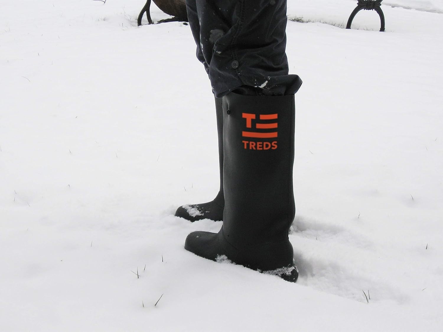 Rubber Concrete Boot, Pull-On Overboot for Construction, Mud & Snow, Size L/X…