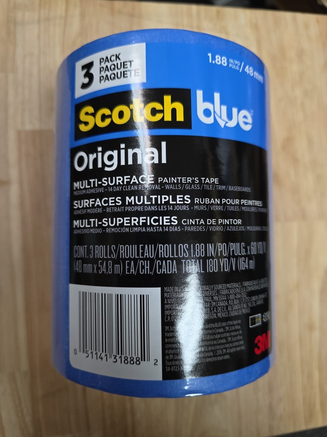 ScotchBlue 2090 Multi-Surface Blue Painter’s Tape 1.88″ / 48mm , 3 Pack .