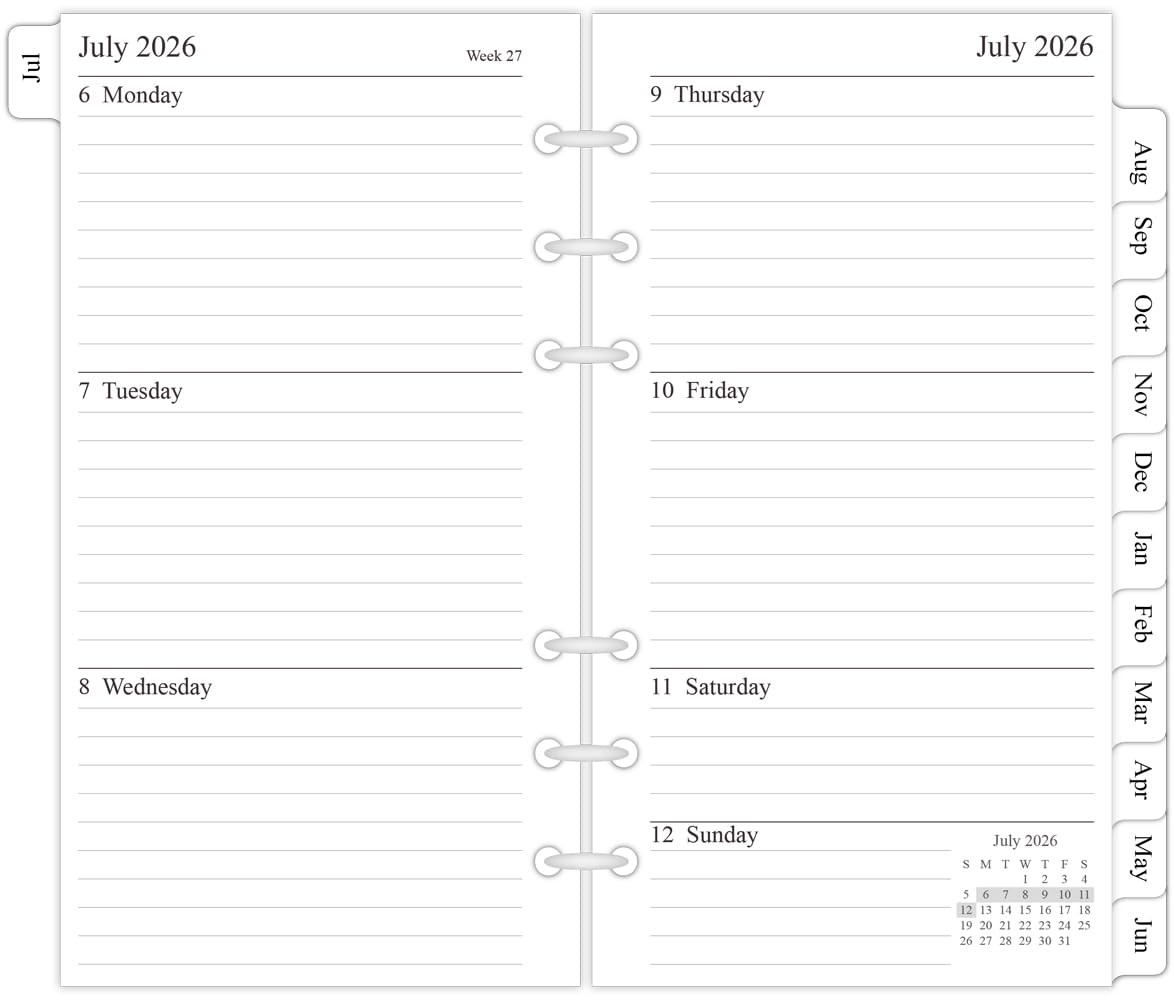 newestor 2026-2027 Weekly & Monthly Personal (Size 3) – 3.75“x6.75”, White