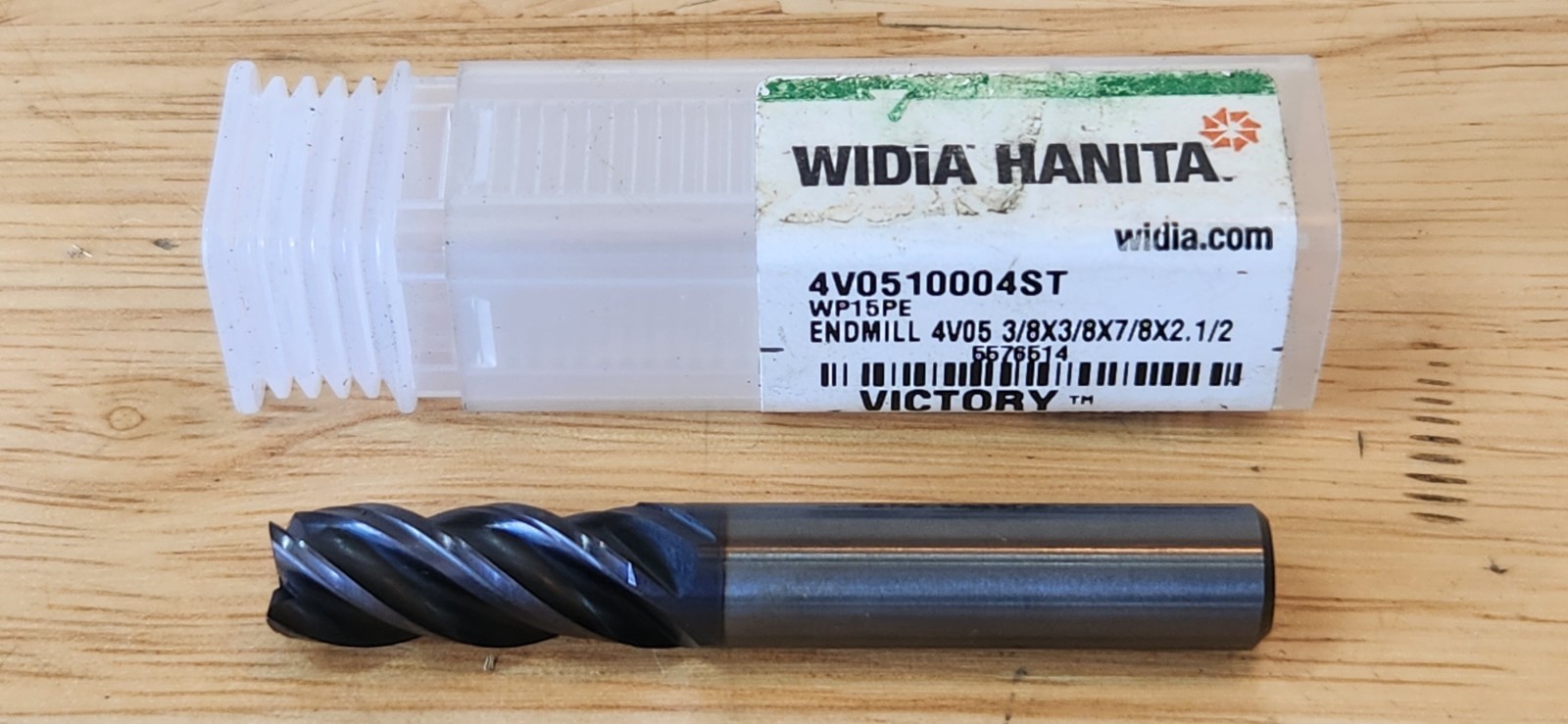 Widia Hanita 4V0510004ST: 4-Flute 3/8″ Dia. Carbide Square End Mill 7/8″ LOC