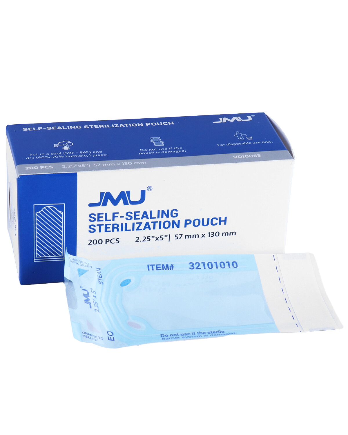 JMU Dental Self-Sealing Sterilization Pouches 2-1/4″x5″ 200pcs/Box for Autoclave
