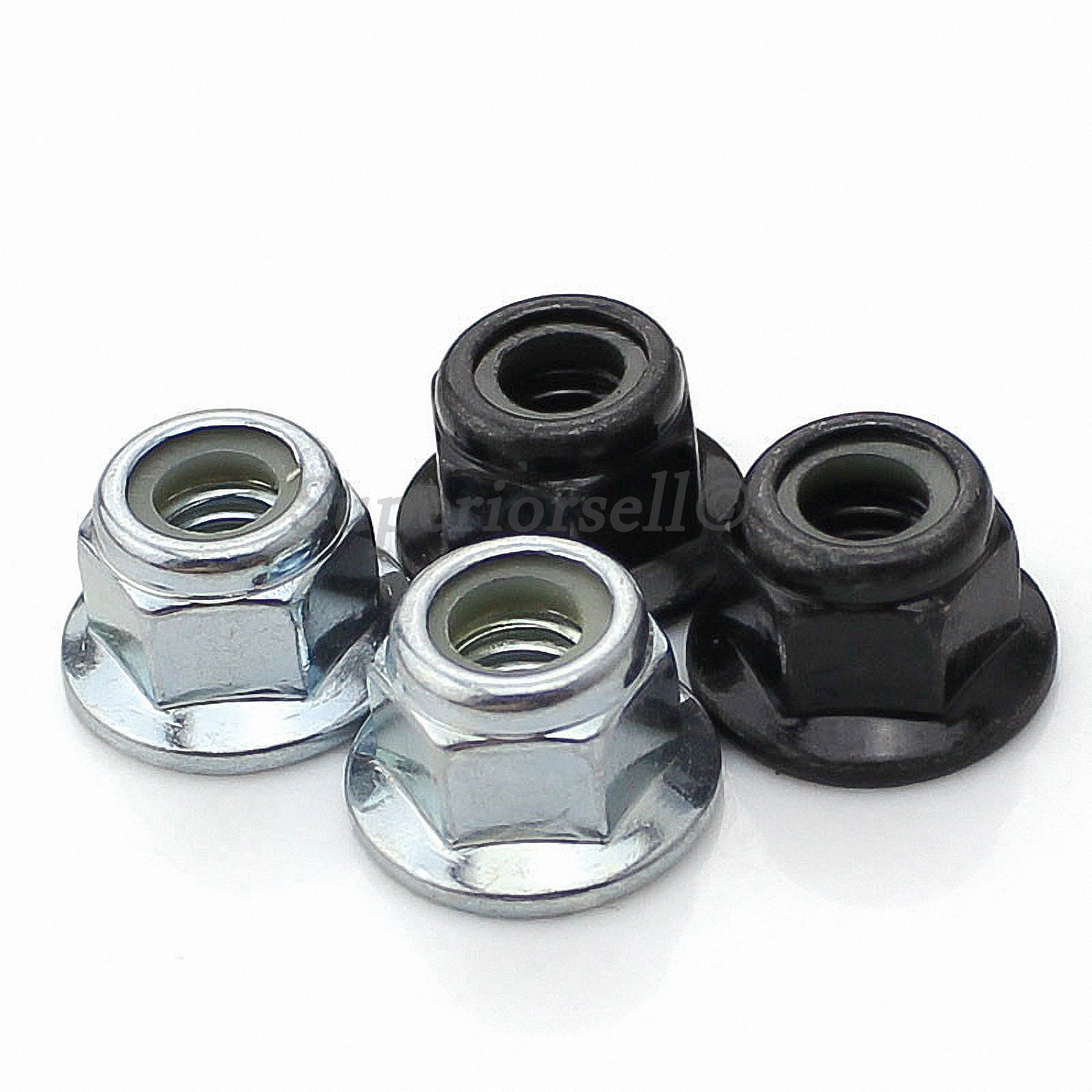 M3 M4 M5 M6 M8 Flanged Nyloc Nuts Flange Nylon Insert Locking Nut White Zinc