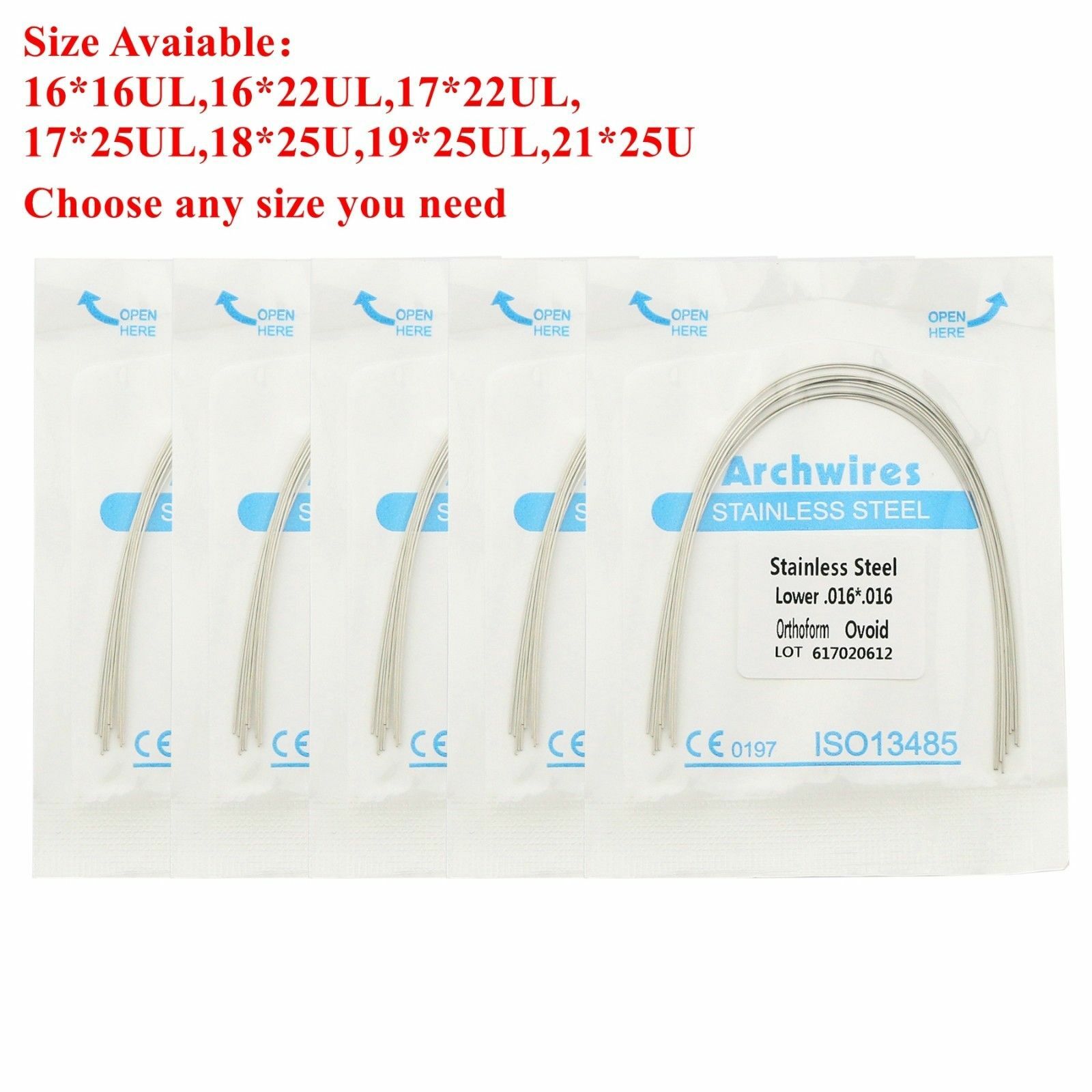 Dental Orthodontic Arch Wire Stainless Steel Ovoid/Natural/Square Rectangular