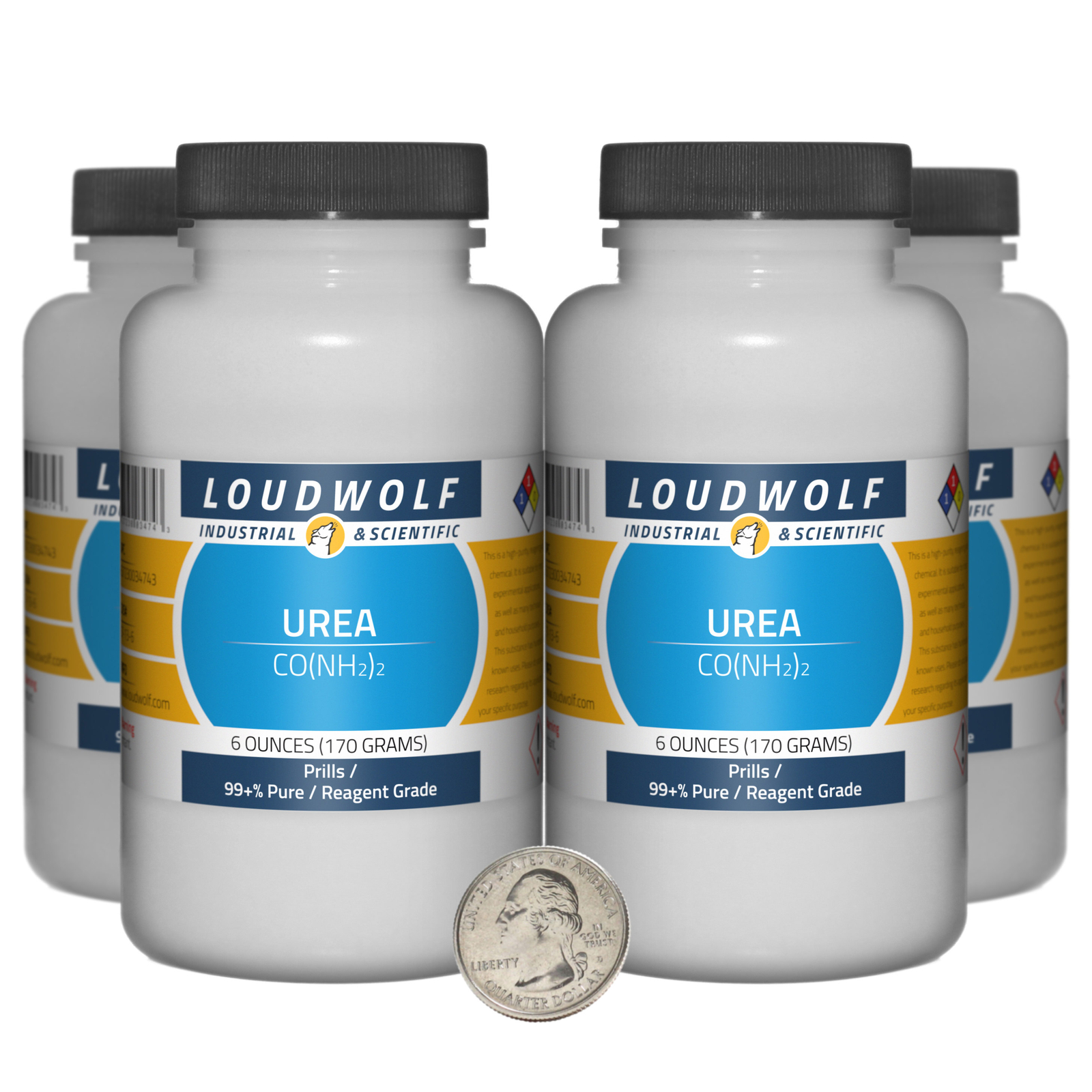 Urea / 1.5 Pounds / 4 Bottles / 99+% Pure Reagent Grade / Prills / USA
