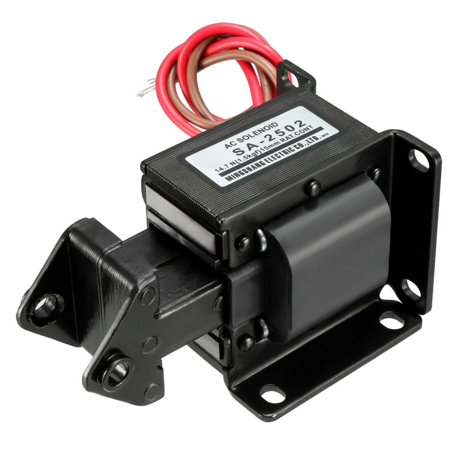 AC220V 14.7N 15mm Pull Push Type Open Frame Linear Motion Solenoid Electromagnet