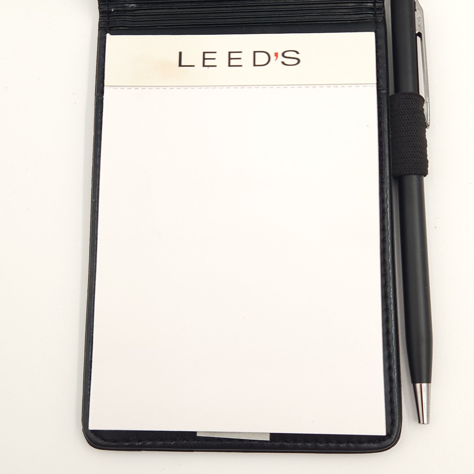 Leeds Faux Leather Small Notepad Cover Holder GSB Company Logo Pockets Pen Slot