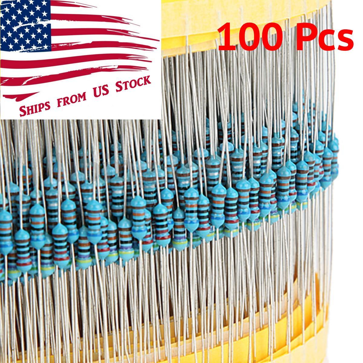 1/4W 1% Metal Film Resistor 100 Piece Packs 3.3 10 51 220 330 470 10K Ohm Values