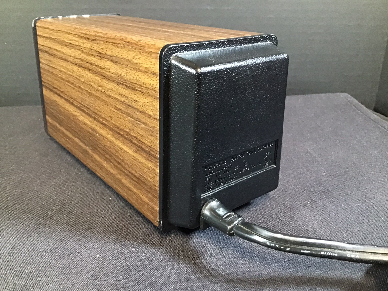 Vintage Panasonic KP-773 Wood Grain Electric Pencil Sharpener Auto Stop- Japan