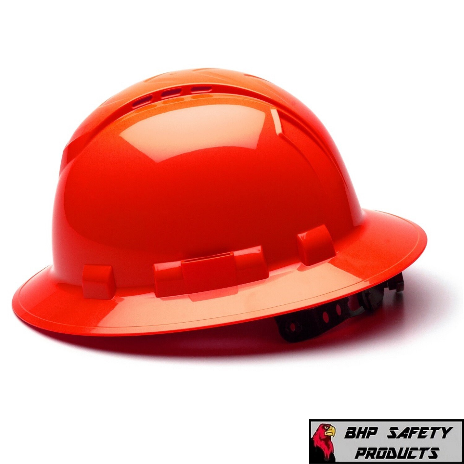 Ridgeline Full Brim ANSI Construction Safety Hard Hat 4 Point Ratchet Suspension