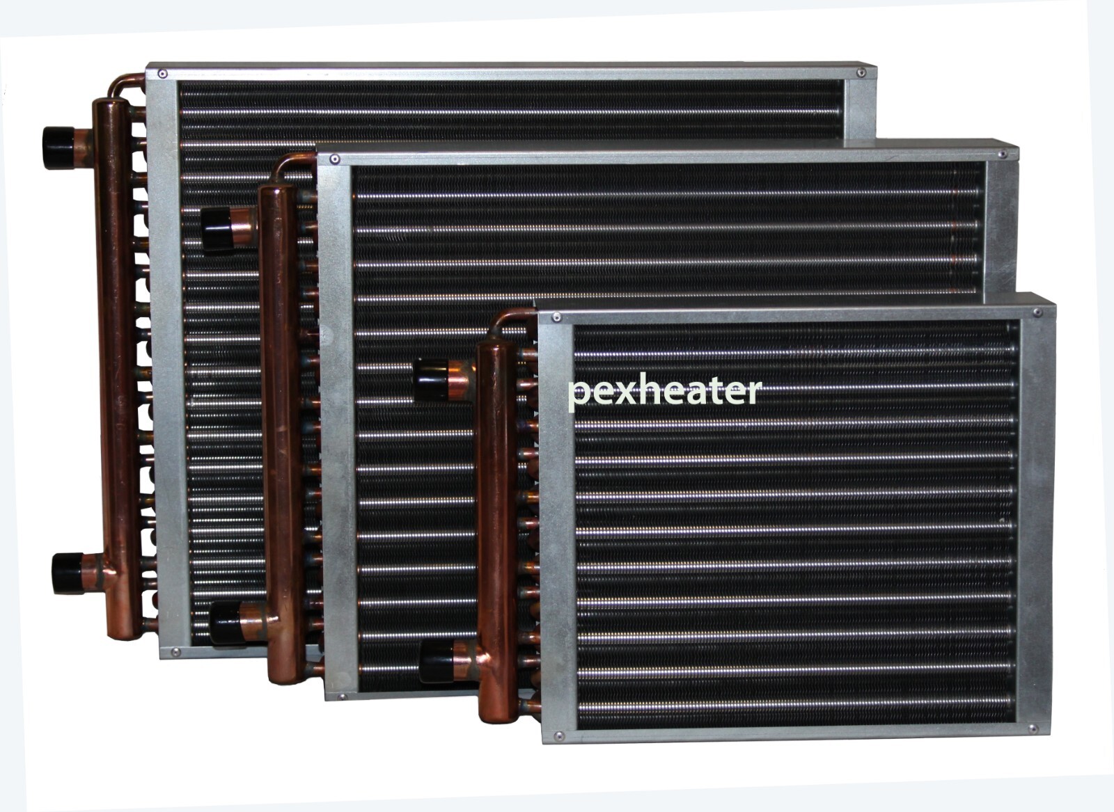 Finned Coil Water to Air Heat Exchanger, 1″ sweat connections Hot Water Radiator
