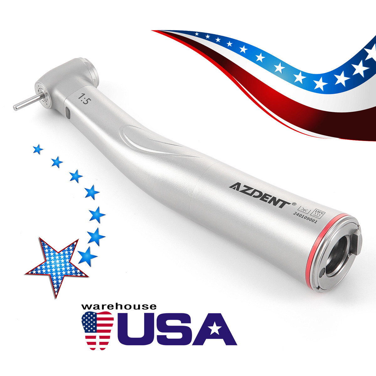 Dental 1:1 1:5 Increasing Contra Angle Fiber Optic Handpiece Fit Electric Motor