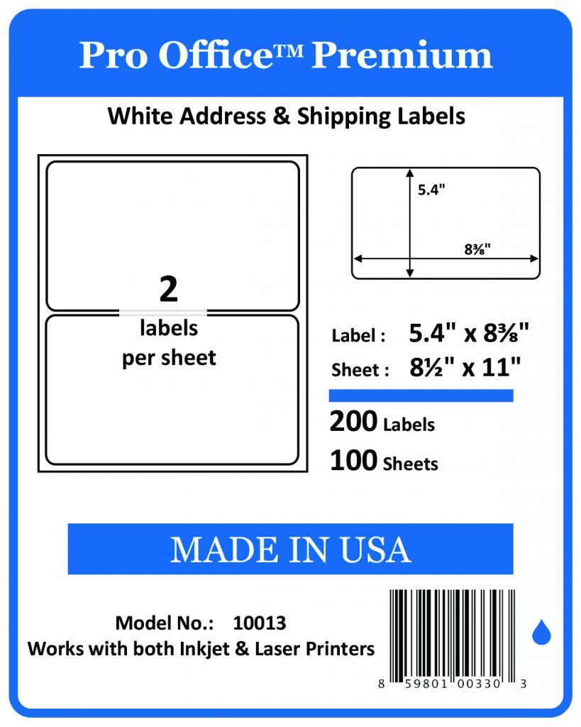 PO13 500 Sheets/1000 Label Pro Office Round Corner Self-Adhesive shipping Label