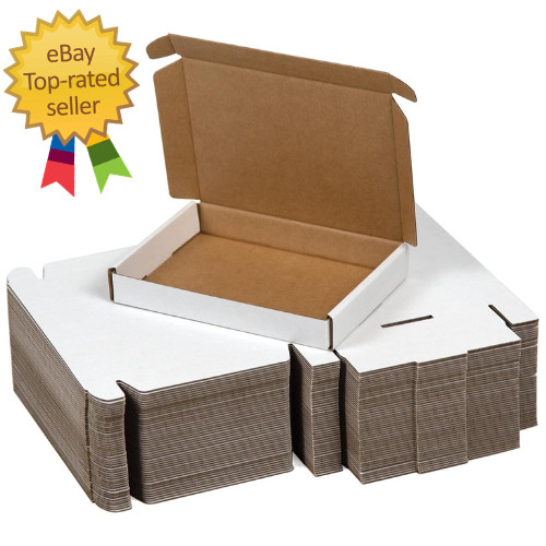 SUNLPH 50 Pack 7x5x1 Inches Small Shipping Boxes White Corrugated Cardboard B…