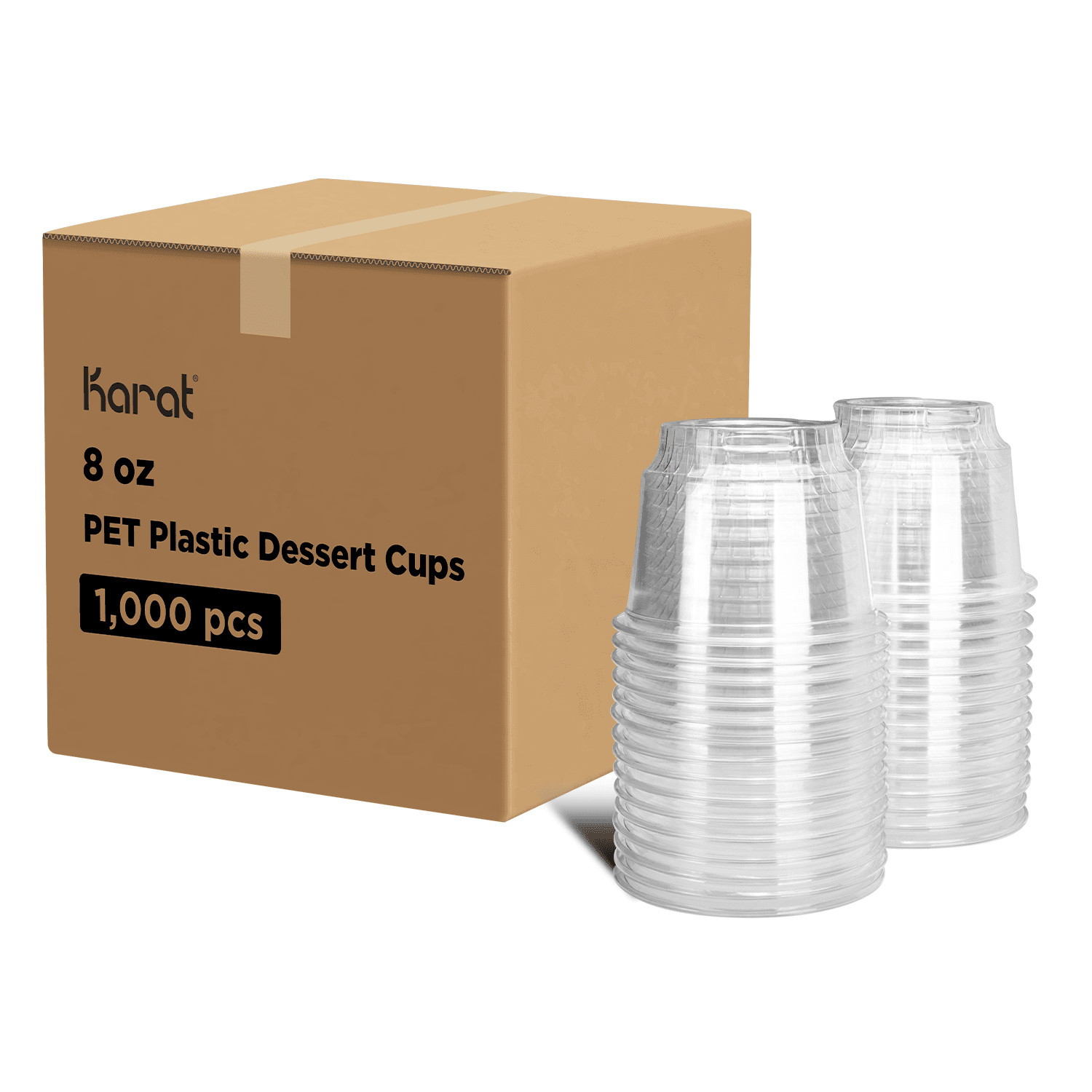 Karat 8oz PET Plastic Dessert Cups (92mm) – 1,000 ct, C-KD8