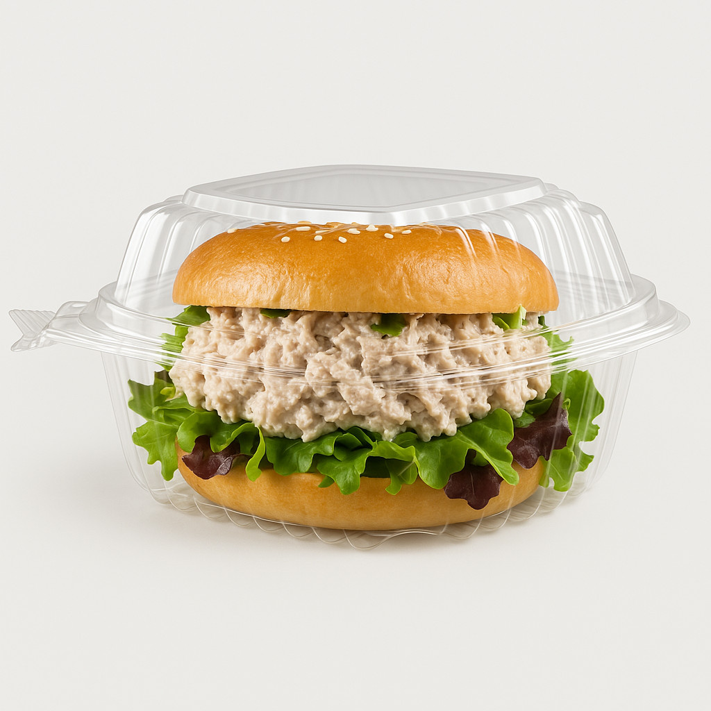 Dart C53PST1 5.3″ ClearSeal Hinged Clamshell Container – 13.8oz – Case of 500