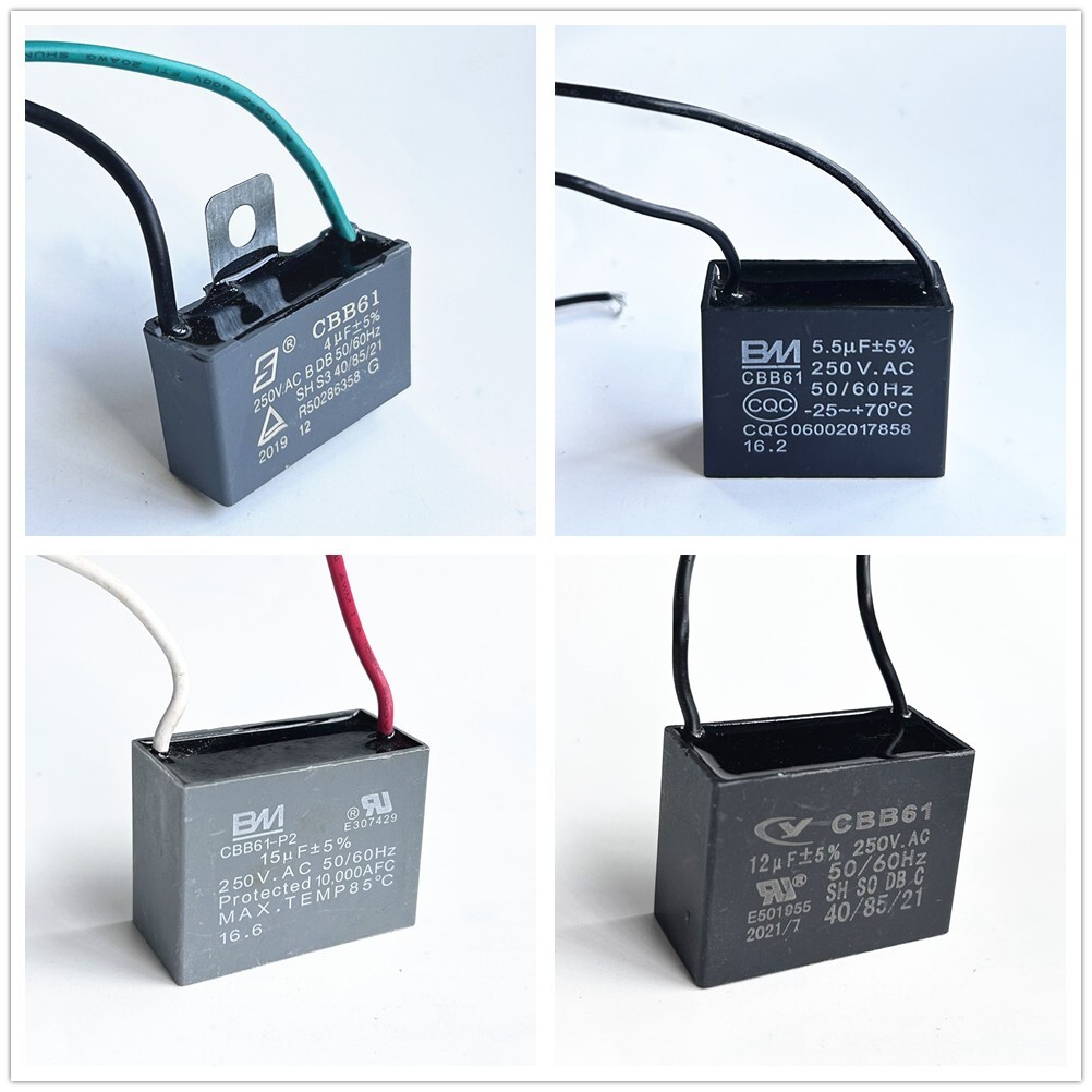 CBB61 250V Capacitor 2 wires 1/2/3/3.5/4/5/6/6.5/7/8/9/10/12/15/18/20/25/30 UF