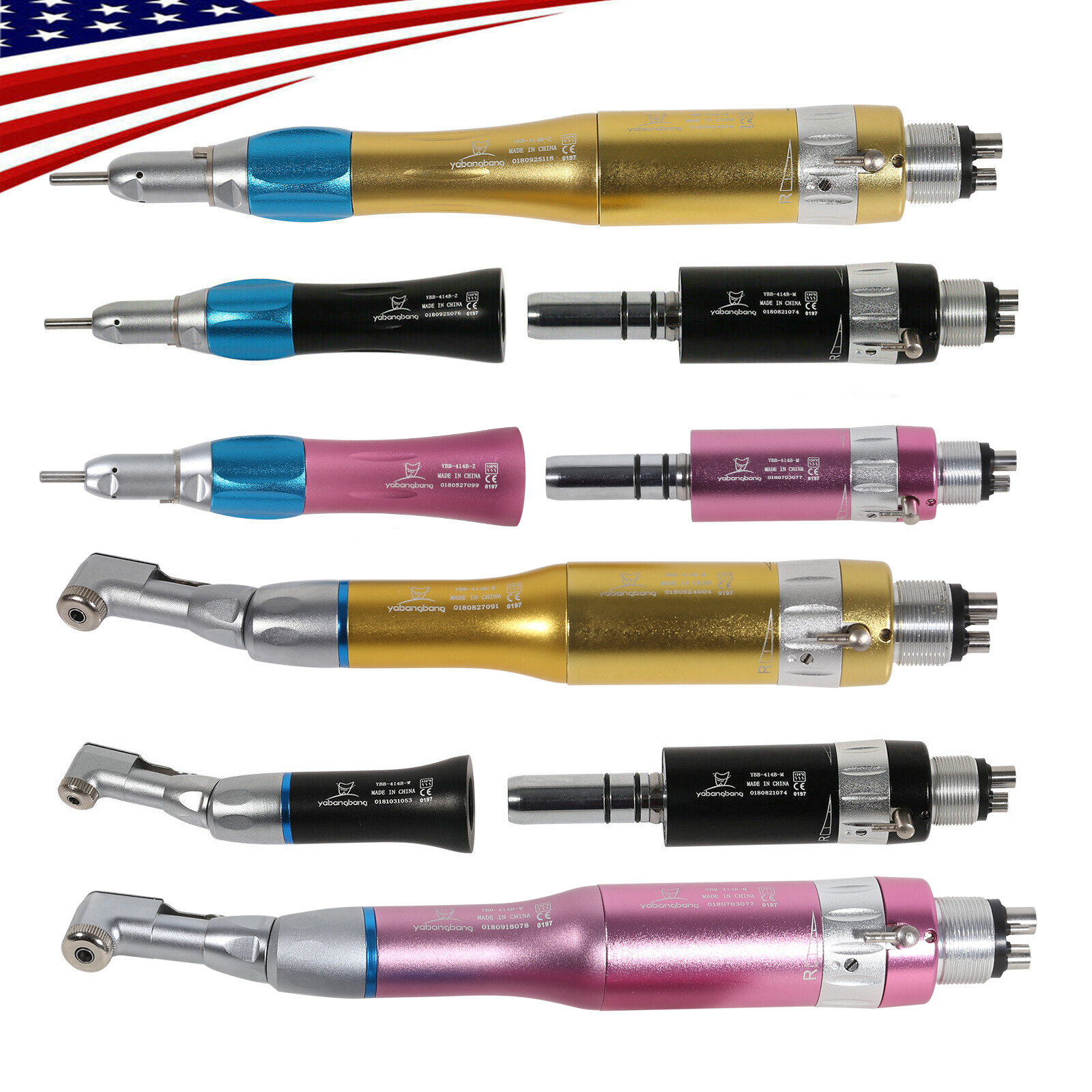 1-10 Dental slow low speed straight handpiece/ contra angle/air motor E-type ty