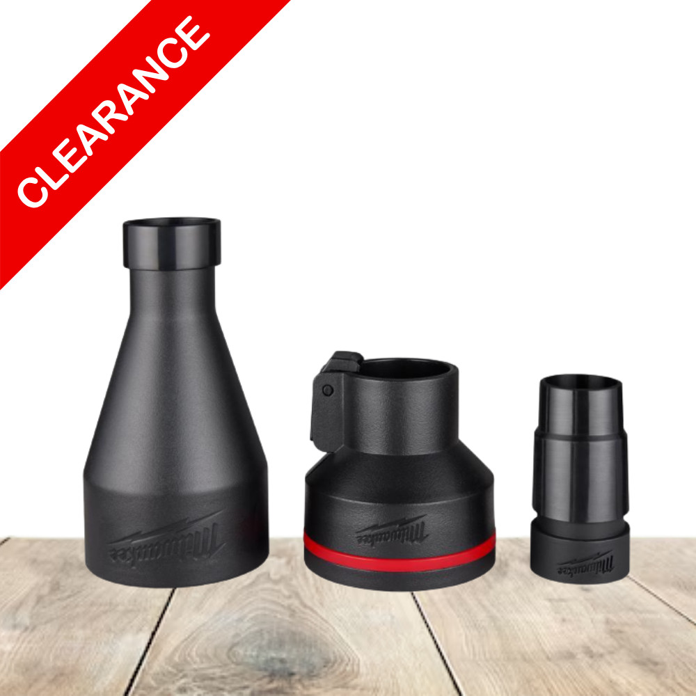 Milwaukee Wet/Dry Shop Vac Dust Extractor Step Adapter 3 pc