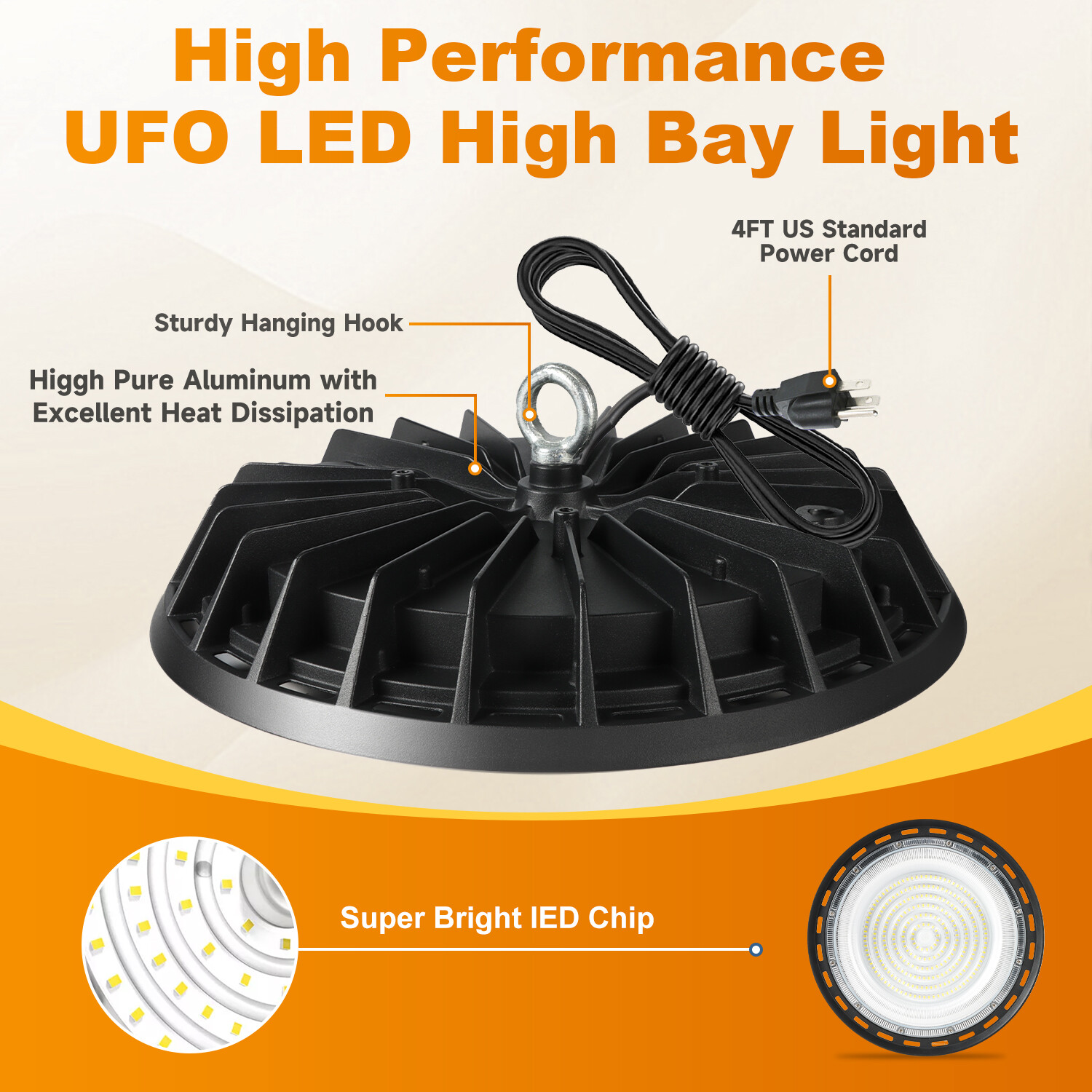 10 Pack 200W UFO Led High Bay Light Commercial Industrial Warehouse Shop Light