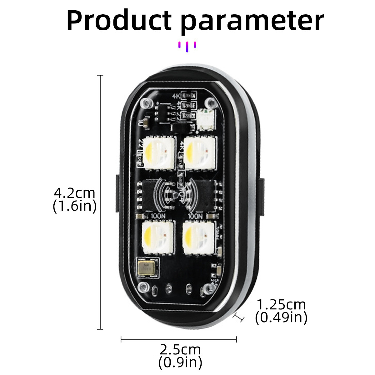Wireless RGB LED Strobe Lights Remote Control Waterproof For Bike Car Aircraft